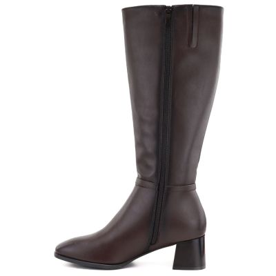 7. Braune Damen-Lederstiefel mit hohem Absatz, Sergio Leone KZ-31-S