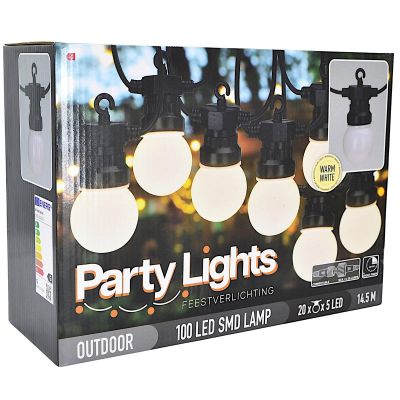 5. Gartengirlande Partybeleuchtung 20 LED G50 Timer kombinierbar