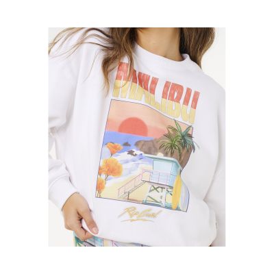 5. RIP CURL Hayley OO/S Drop Schulter-Sweatshirt für Damen, Weiß