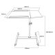 14. MACLEAN Mobiler Schreibtisch-/Laptopständer, Weiß, Höhenverstellbar 59–89 cm, max. 30 kg, MC-121 W