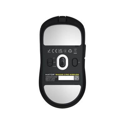 6. HATOR Quasar 3 Pro Kabellose Gaming-Maus, Rechtshänder, RF-Funk + Bluetooth + USB Typ-C, optischer Sensor, 30000 DPI
