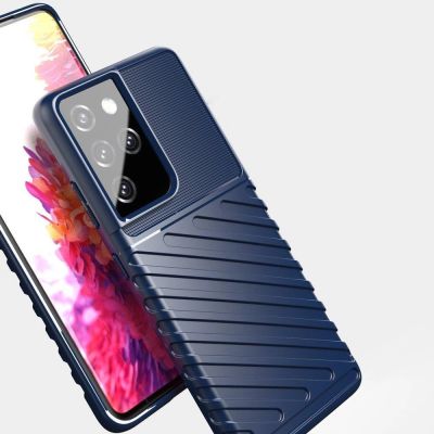 6. Thunder Case für Samsung Galaxy S23 Ultra Silikon Armor Case blau