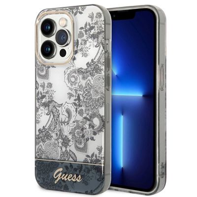 Guess GUHCP14XHGPLHG iPhone 14 Pro Max 6,7 "Grau / Graue Hartschalen-Porzellankollektion