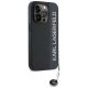 4. Karl Lagerfeld Saffiano Rhinestones & Charm Hülle für iPhone 15 Pro – Schwarz