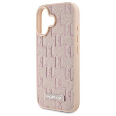 6. Karl Lagerfeld Hot Stamp Magsafe Hülle für iPhone 16 – Rosa