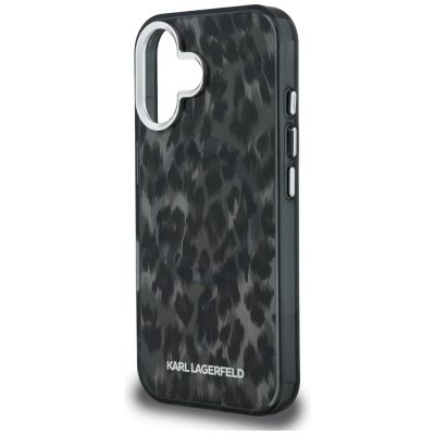 6. Karl Lagerfeld IML MagSafe-Hülle mit Leopardenmuster für iPhone 16 – Schwarz