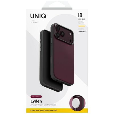 6. Uniq Lyden DS Magclick Ladehülle für iPhone 18 Pro Max / 17 Pro Max – Burgunderrot