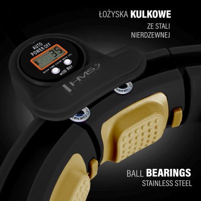 10. HHM13 NEUER HULA HOP SCHWARZ/GOLD MIT MAGNETEN UND GEWICHT + HMS ZÄHLER