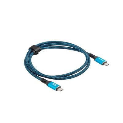6. LANBERG USB-C-KABEL M/M USB4 0,5 m 240 W 8K 60 Hz SCHWARZ-BLAU