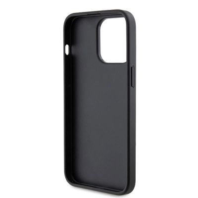 7. Karl Lagerfeld KLHCP15XSAPKCNPK iPhone 15 Pro Max 6,7" schwarz/schwarzes Hardcase Saffiano Cardslot KC Metal Pin