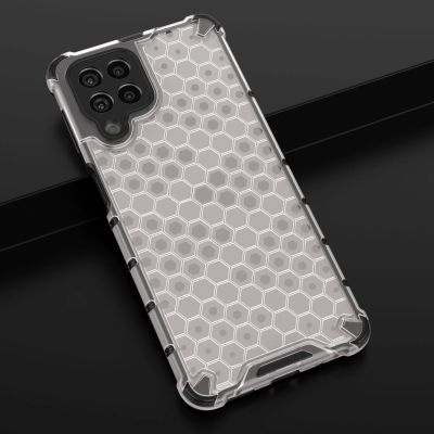 18. Gepanzerte Wabenhülle mit Gelrahmen für Samsung Galaxy M53 5G transparent
