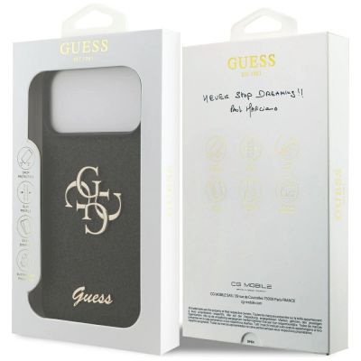 8. Guess Fixed Glitter Big 4G Hülle für iPhone 17 Pro Max - Schwarz