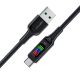 4. Acefast C7-04 USB-A USB-C 60 W 1,2 m Kabel mit Display – Schwarz