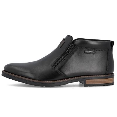 3. Schwarze Herren-Ankle-Boots aus Leder mit Reißverschluss, Rieker 14656-00