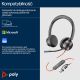 103. POLY Blackwire 8225 Stereo 8X225AA USB-C Headset mit Microsoft Teams Zertifizierung + USB-C/A Adapter