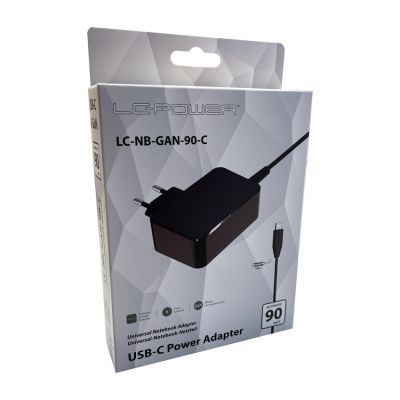 4. LC-Power LC-NB-GAN-90-C Mobiles Ladegerät Laptop Schwarz AC Intern