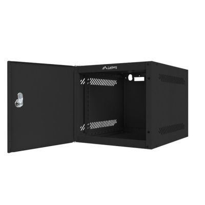 4. LANBERG Wandregalschrank 10" 4HE 280x310 SCHWARZ, METALLTÜREN (ZUSATZVERPACKUNG) WF10-2304-00B