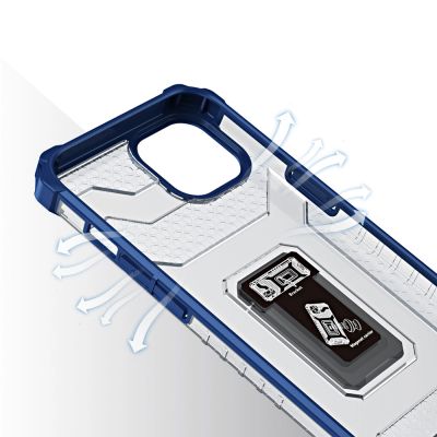 4. Crystal Ring Case robuste Kickstand TPU/PC Panzer Handyhülle Hard Case für iPhone 12 mini blau