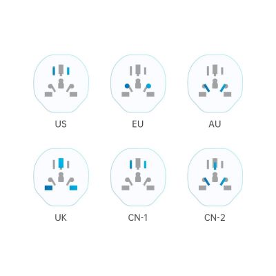 5. Tech-Protect Universal-Reiseadapter auf EU - weiß