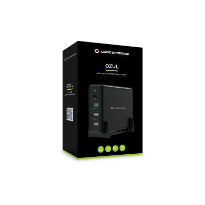 5. Conceptronic OZUL01B Universelles Handy-Ladegerät Schwarz AC-Schnellladung Intern