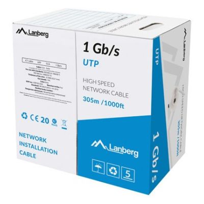 3. LANBERG LAN-KABEL UTP 1GB/S 305M CCA-DRAHT GRAU