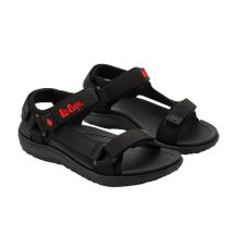Lee Cooper Damenschuhe mit Klettverschluss für sommerliche Strandsandalen, leicht, schwarz