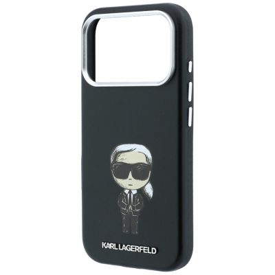 7. Karl Lagerfeld Smooth Ikonik Sketch MagSafe Hülle für iPhone 18 Pro / 17 Pro - Schwarz