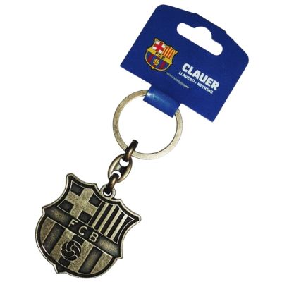 3. Original lizenzierter FC Barcelona Emblem-Schlüsselanhänger im Retro-Stil B7603