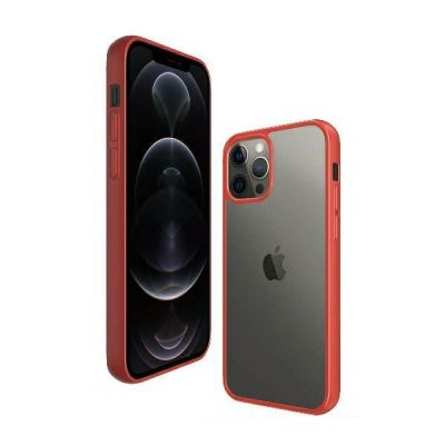 3. PanzerGlass ClearCase Hülle für iPhone 12 Pro Max – transparent und rot