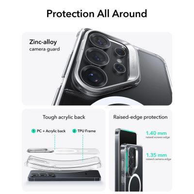 2. ESR Classic Hybrid Kickstand MagSafe Hülle für Samsung Galaxy S26 Ultra – Transparent