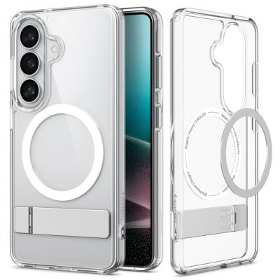 2. Spigen Ultra Hybrid S Mag MagSafe Hülle für Samsung Galaxy S26 – Transparent und Weiß