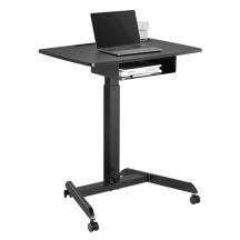 Maclean Laptop-Schreibtisch, höhenverstellbar, mit Schublade, schwarz, für sitzendes und stehendes Arbeiten, max. Höhe 113 cm, max. 8 kg, Größe M