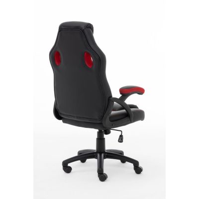 4. Raptor Gaming 437764 Gaming-Stuhl, gepolsterter Sitz, Schwarz, Rot