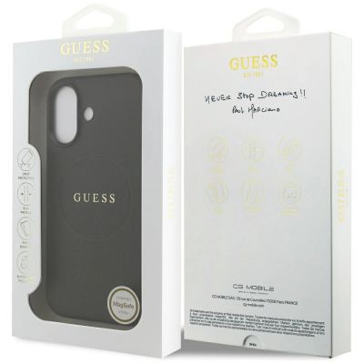 8. Guess Grained Ring MagSafe Hülle für iPhone 17 - Schwarz