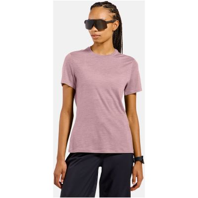 Damen-T-Shirt mit kurzen Ärmeln ODLO T-Shirt Crew Neck S/S MERINO TENCEL PLAIN TEE, rosa