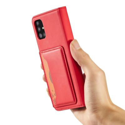 14. Magnetkartenetui Hülle für Samsung Galaxy A13 5G Tasche Geldbörse Kartenhalter Rot