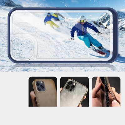 3. Klare 3in1 Hülle für iPhone 13 Mini Gel Cover mit Rahmen blau