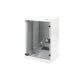 26. Wandmontierter Netzwerkschrank 10" 9U Rack 312x300, Glastür, grau, ungeteilt, montiert, 30 kg