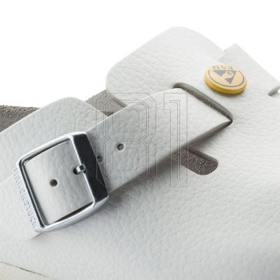 9. Birkenstock Boston ESD White Damen Clogs Naturleder schmale medizinische Hausschuhe (0061378)