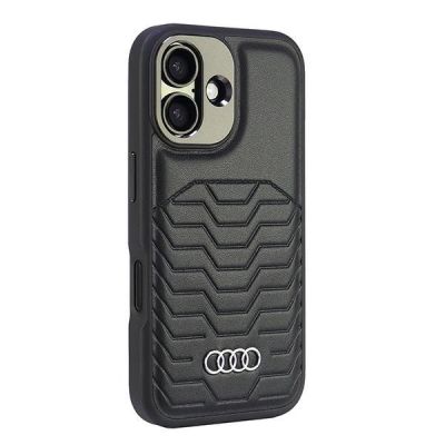 3. Audi Kunstleder MagSafe iPhone 16 Plus 6,7" schwarz/schwarz Hardcase AU-TPUPCMIP16M-GT/D3-BK