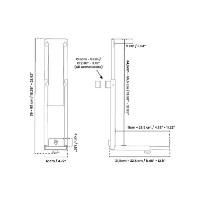 9. Arozzi AZ-PCMOUNT-PP Halterung und Ständer für Multifunktions-PCs/Workstations bis 30 kg – Lila