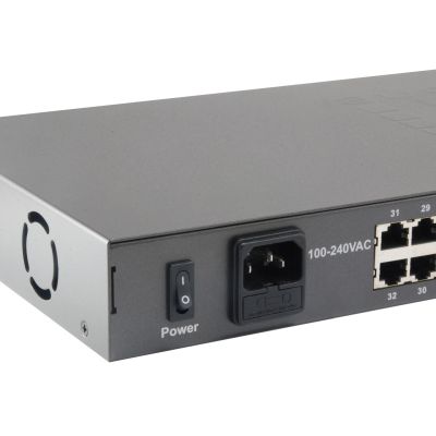 3. LevelOne FGP-3400W380 Netzwerk-Switch, unmanaged Fast Ethernet (10/100), PoE-Unterstützung, Schwarz