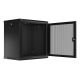 8. Wandregalschrank 19" 12U 600X450 SCHWARZ PERFORIERT TÜR LANBERG (FLAT PACK)