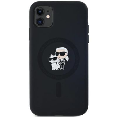 3. Karl Lagerfeld Silikon Karl&Choupette MagSafe Hülle für iPhone 11 / Xr – schwarz