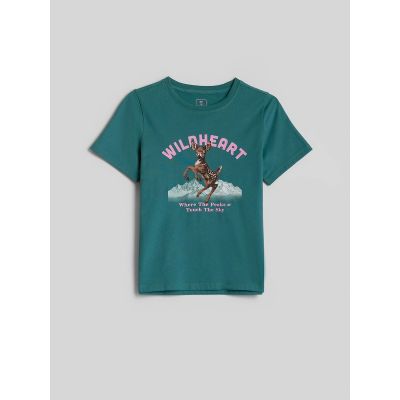 8. Normales T-Shirt mit Aufdruck für Mädchen 4F 4FJKAW26TTSHF4428-46S