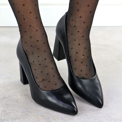 8. Schwarze Pumps mit spitzer Zehenpartie, schwarze Sergio Leone PB216