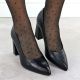 8. Schwarze Pumps mit spitzer Zehenpartie, schwarze Sergio Leone PB216