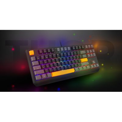 14. GENESIS Thor 230 TKL Gaming-Tastatur USB + RF Wireless + Bluetooth QWERTY Schwarz, Grau, Orange