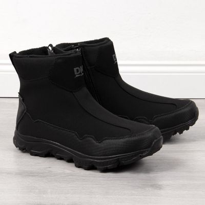 Schwarze, wasserdichte Herren-Schneestiefel DK