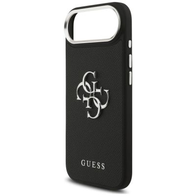 6. Guess Grained Big 4G Classic Logo Hülle für iPhone 17 Air - Schwarz